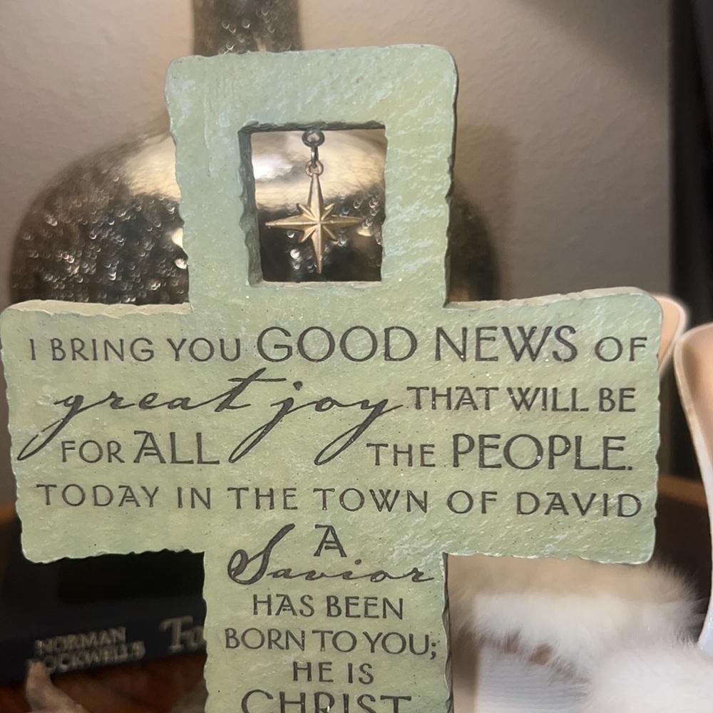 Christian cross decor with prayer home decoration wall hanging or shelf bookcase - Picture 4 of 14